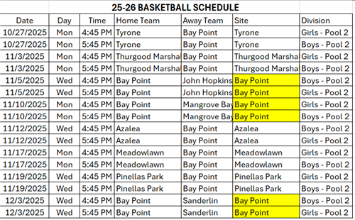 bball schedule